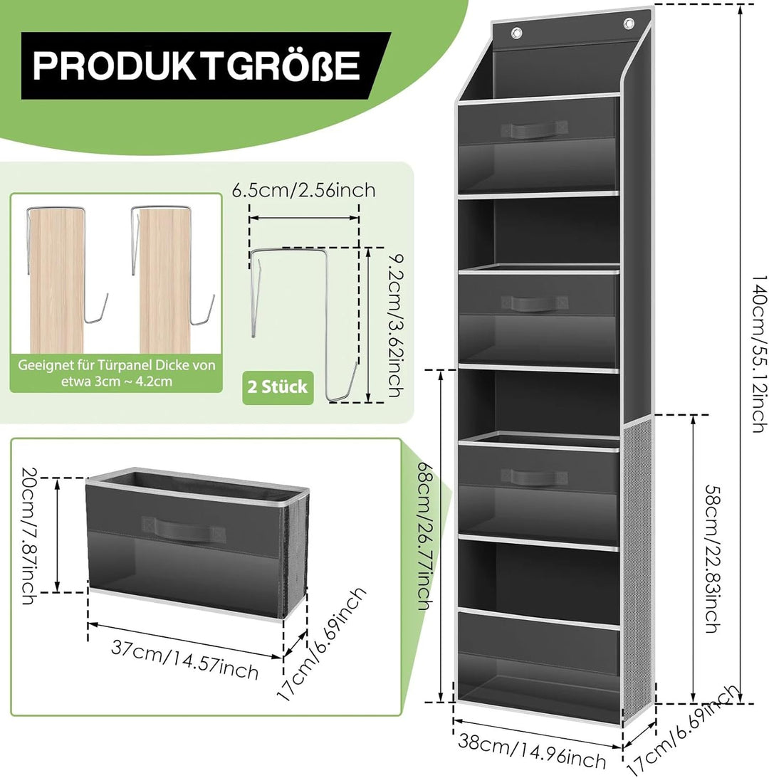 Montierbarer Geschenkpapier Organizer - Über der Tür Geschenkpapier Aufbewahrung mit 3 herausnehmbar