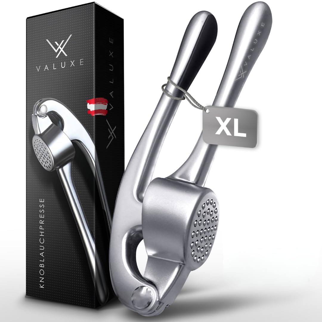 VALUXE® Knoblauchpresse gross spülmaschinenfest mit kraftvoller Hebelwirkung - Praktische Knoblauch-