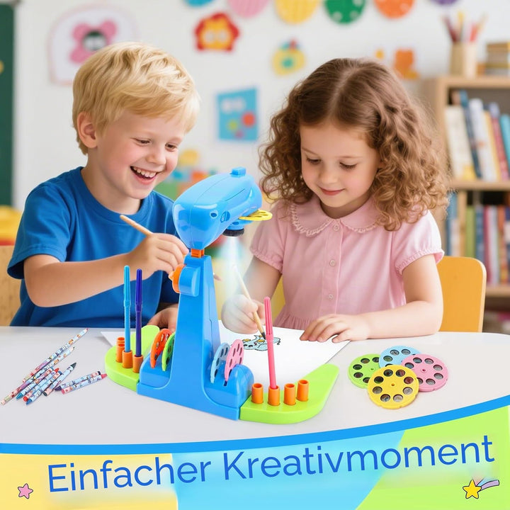 Zeichen-Projektor für Kinder, Kunst- und Bastelset, Spielzeug für Jungen ab 3 Jahren, einschliesslic