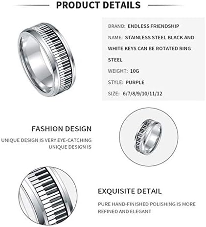 Miniblings Klavier Ring Fingerring Edelstahl Drehring Keyboard Flügel Musiker - Handmade Modeschmuck