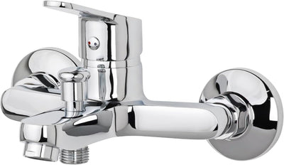 aquaSu® Basic Wannenarmatur 863 mit Umsteller, Typ 1/2 '' Brauseabgang unten, Wandbefestigung, Stand