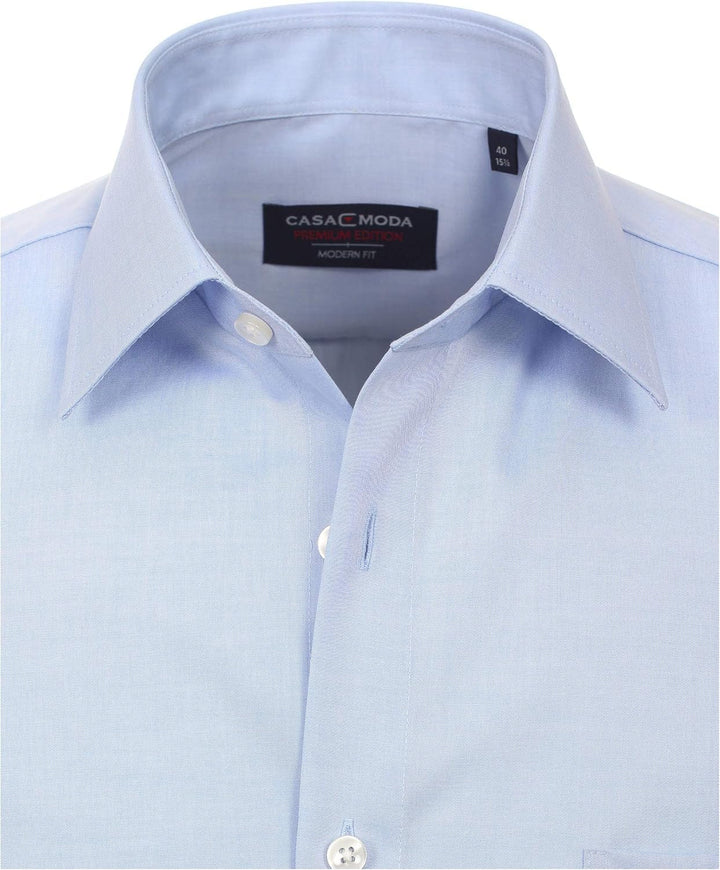 CASAMODA Herren Popeline Hemd unifarben extra Langer Arm 69cm 006559 Modern Fit 40 Hellblau, 40 Hell