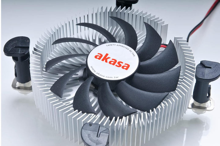 Akasa Aluminium Intel Mini-ITX cooler | TDP 35W | 26mm Low Profile CPU Cooler | 74mm PWM Fan | Heats