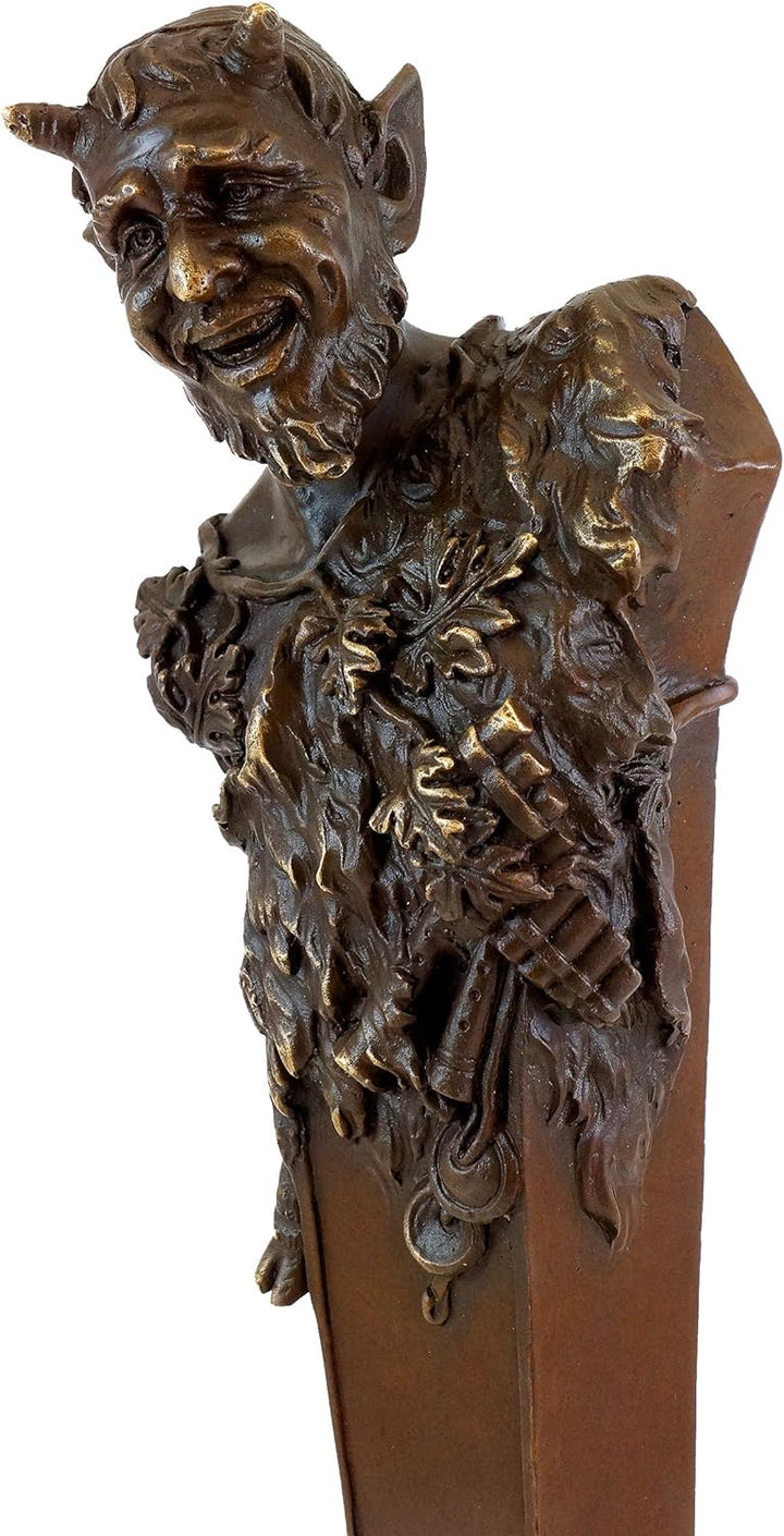 Kunst & Ambiente - Wiener Bronze Figur - Faun Büste/Teufel/Satyr - Bergmann Stempel - Bronzefigur -
