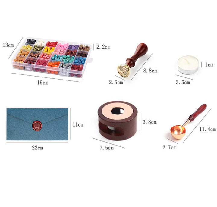 600 Stück achteckige Siegel wachs perlen Wachs Siegel Stempel Kit mit 1 Siegelstempel 24 Farbe-Siege