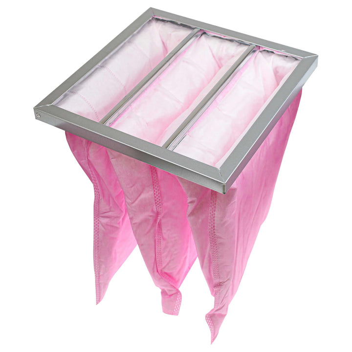 vhbw Taschenfilter für Diverse Klima- und Lüftungsanlagen - Filter F7, 28,7 x 28,7 x 36 cm, Rosa