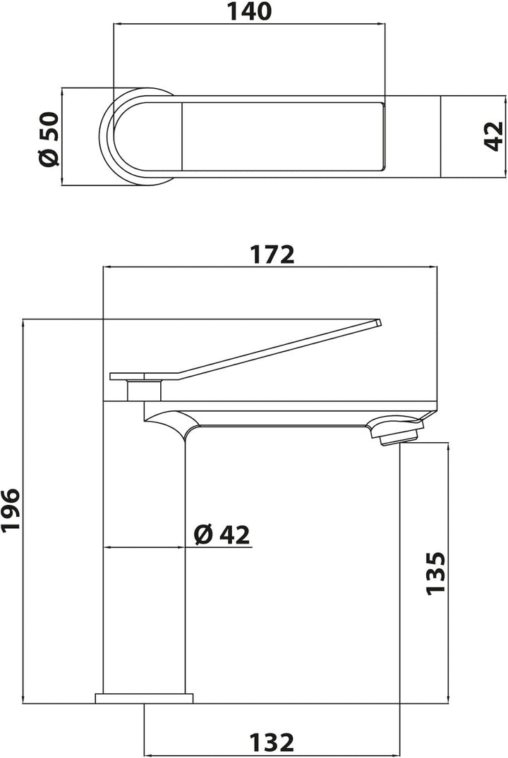 SCHÖNER WOHNEN-Kollektion Waschtischarmatur VIOLA M, Chrom, Wasserhahn geeignet für wandhängende Was