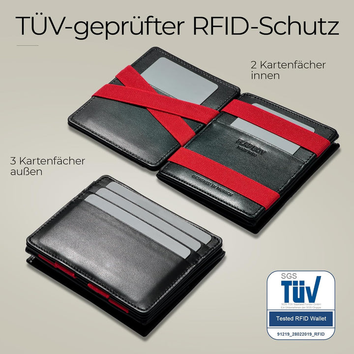 Jaimie Jacobs Flap Boy Das Original Magic Wallet mit Münzfach RFID-Schutz Magischer Geldbeutel Portm