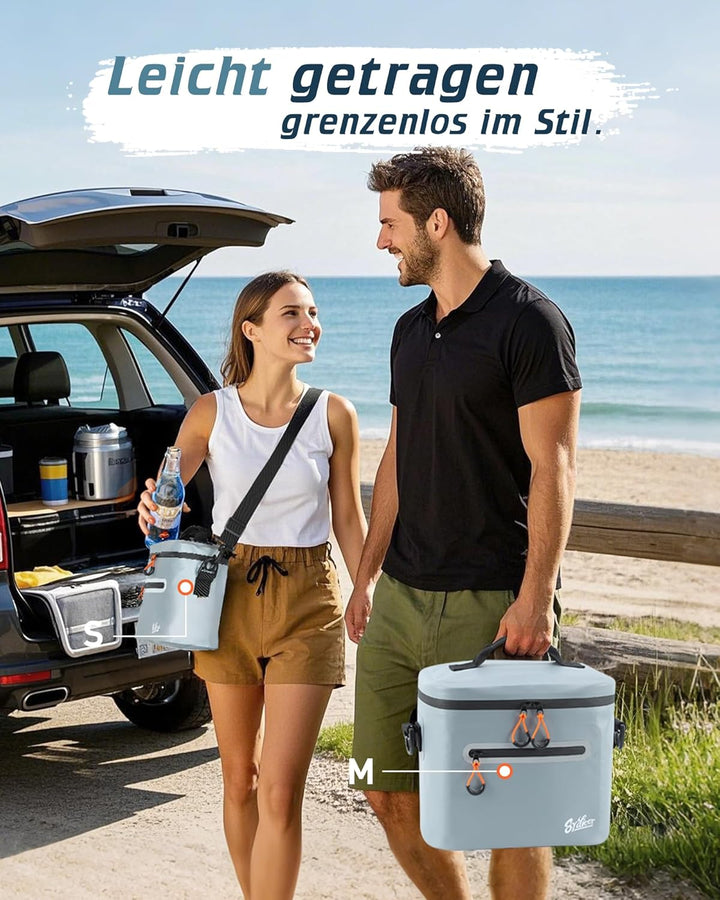 Kühltasche 7/14/24L - Isoliert & Wasserdicht | Tragbare Mini-Kühltasche mit Thermo-Iso-Schicht | Lei