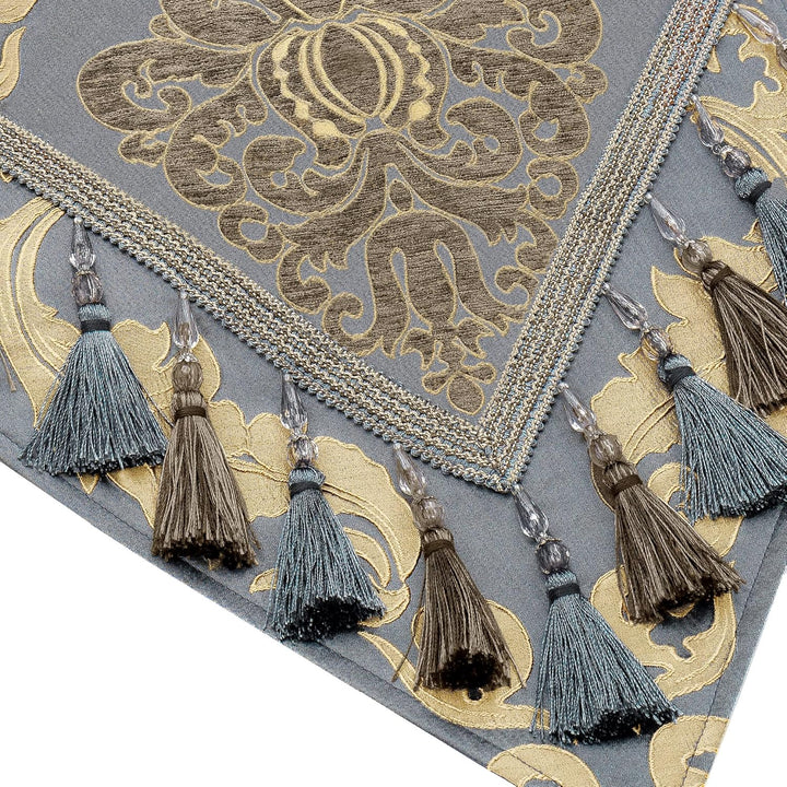 Tischläufer mit Quasten, Jacquard Tischdecke für Esstisch Urlaub Party Wohnzimmer Dekoration (33x228