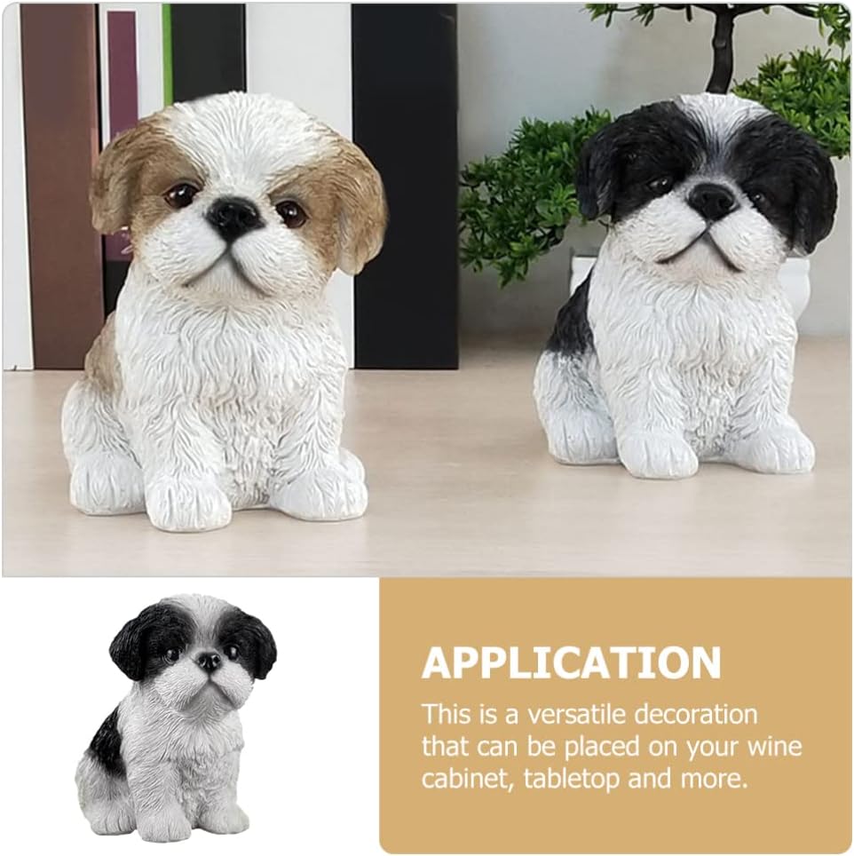 BESPORTBLE Shih Tzu- Welpen Niedlicher Hund Harz Figur- Schmuck- Verzierbarer Hund Dekorationen- Sch