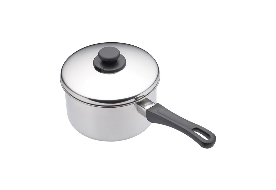 KitchenCraft Extratiefer Induktionskochfeldgeeigneter Kochtopf mit Deckel, Edelstahl, Silber, 28 x 1