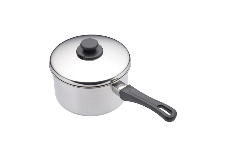 KitchenCraft Extratiefer Induktionskochfeldgeeigneter Kochtopf mit Deckel, Edelstahl, Silber, 28 x 1