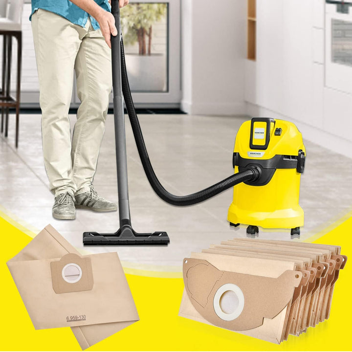 Staubsaugerbeutel für Karcher 6.959-130.0 Papierfilterbeutel 10 Stück Staubsaugertüten für Kärcher N