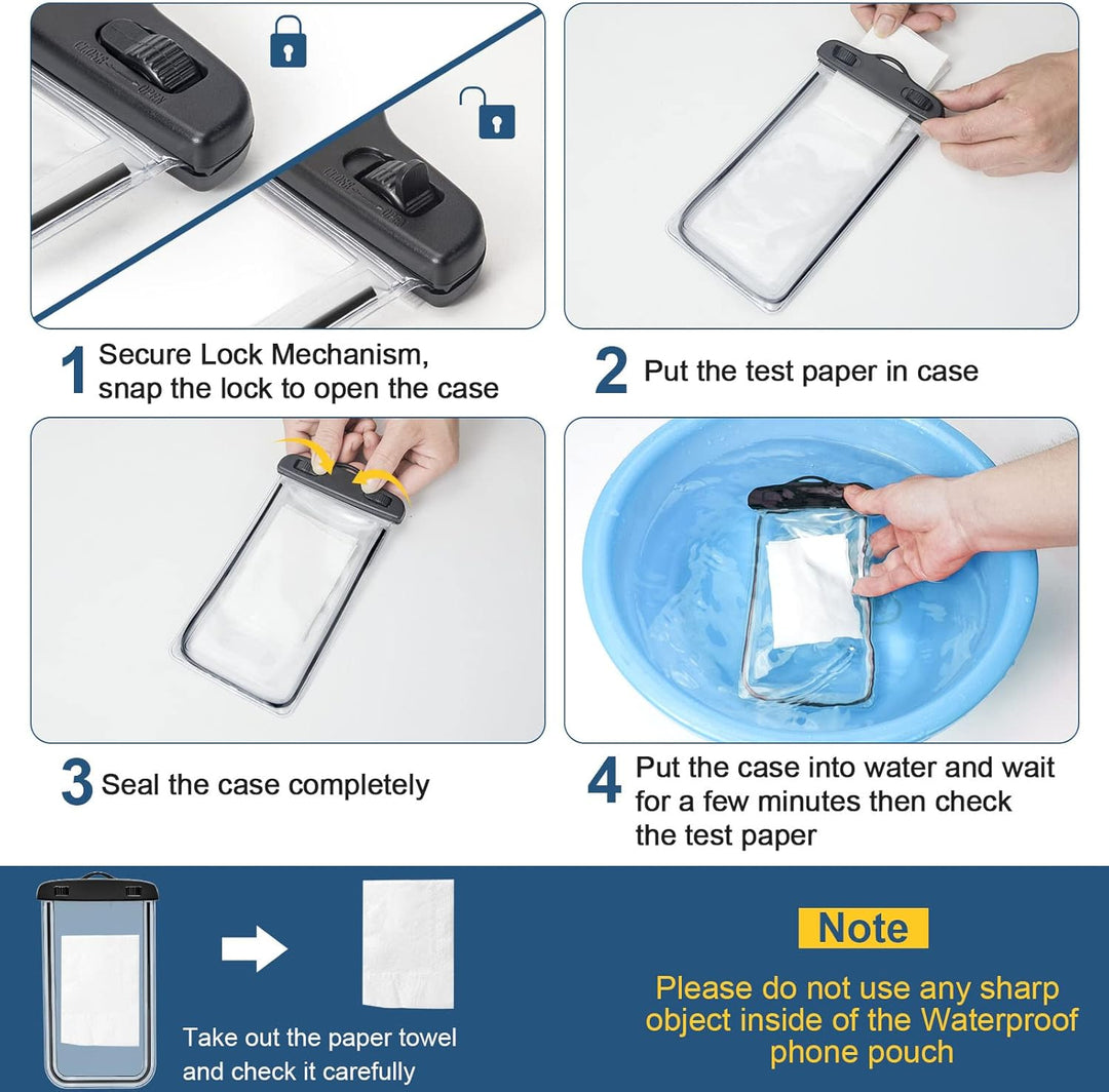 WindDancer wasserdichte Handyhülle - 2 Stück IPX8 Unterwasserhülle für Schwimmen - wasserfeste Handy