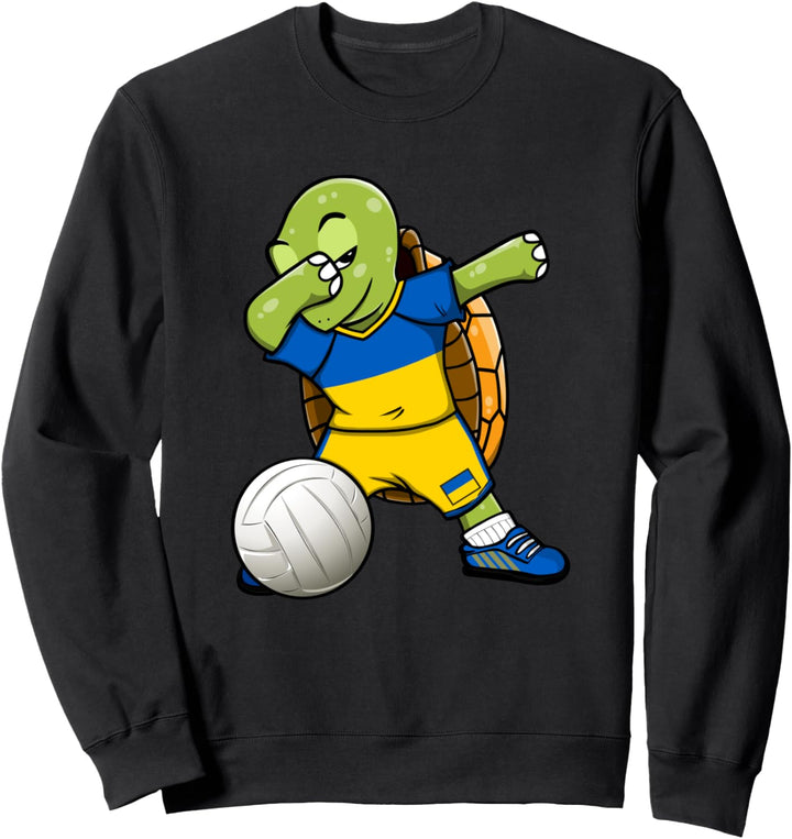 Dabbing Schildkröte Ukraine Volleyball Ukrainische Flagge Sweatshirt