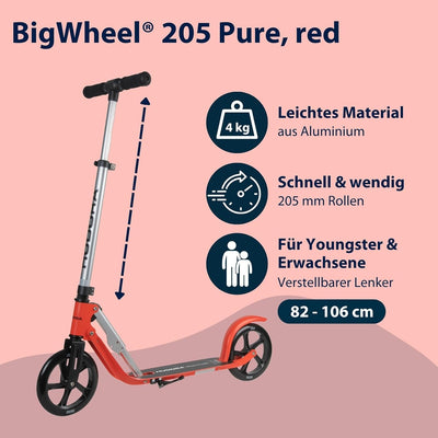 HUDORA Alu-Scooter BigWheel® 205 Pure, red