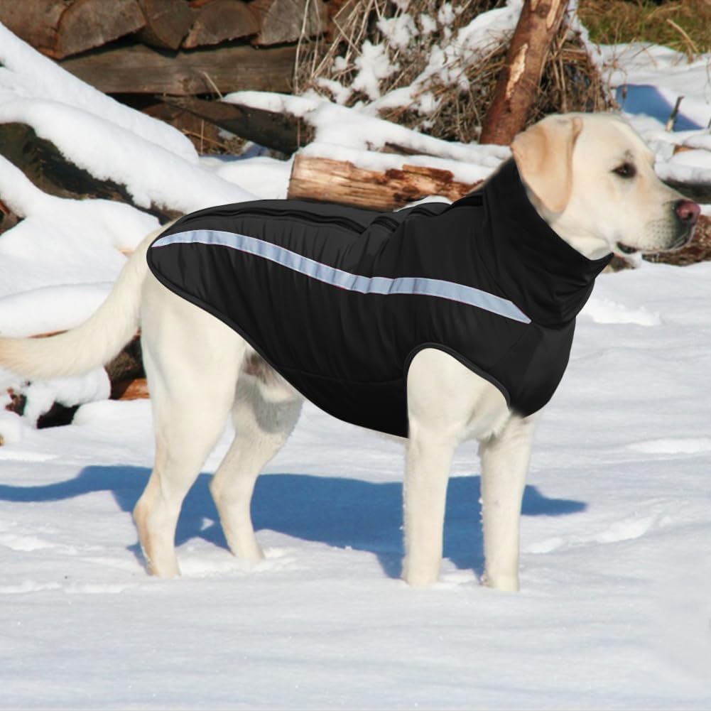 FEimaX Hundemantel Hundejacke wasserdichte Reflektierende Wintermantel mit Fleece Gefüttert Hund Wel