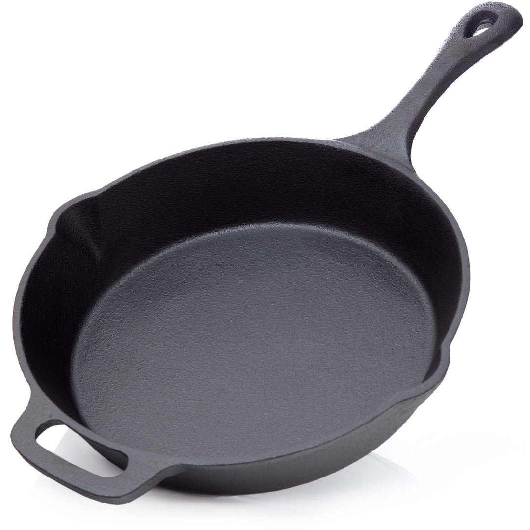 BBQ Nerd Grillpfanne Ø 25 cm 2600g mit Ausgiesser und Griff - Gusseisenpfanne zum Grillen, Rösten, A