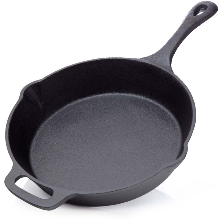 BBQ Nerd Grillpfanne Ø 25 cm 2600g mit Ausgiesser und Griff - Gusseisenpfanne zum Grillen, Rösten, A