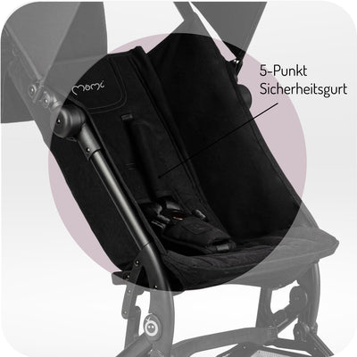 MoMi GRACE leichter Kinderwagen ab 6 Monaten kompakt Buggy mit einem Rucksack zum Tragen passt als H