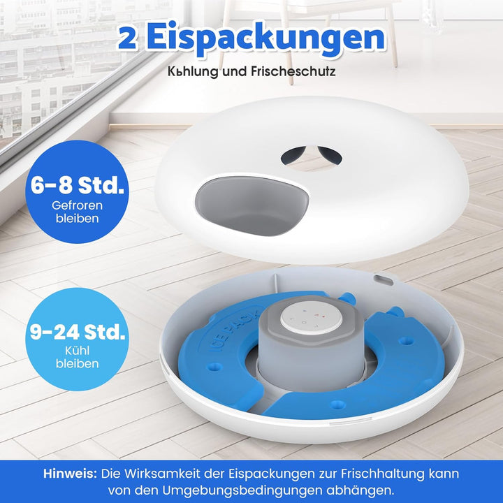 Futterautomat Katze Nassfutter,6 Mahlzeiten Nassfutterautomat für Katzen mit 2 Eispackungen WiFi App