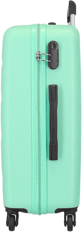 Roll Road Flex Grosser Koffer Grün 51x74x28 cms Hartschalen ABS Kombinationsschloss 91L 3,8Kgs 4 Räd