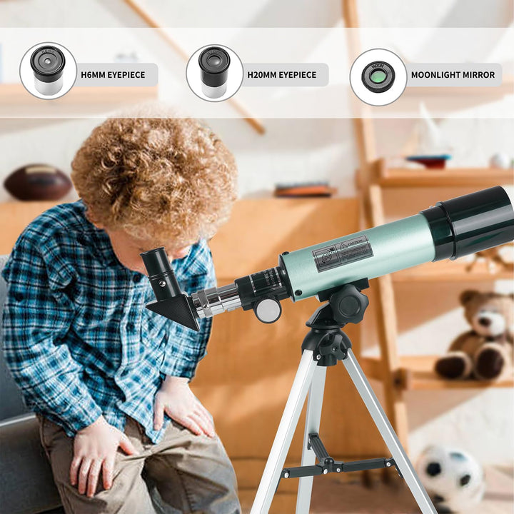 Misilmp Astronomical Telescope, Teleskop für Kinder Zoom 360/50 mm 90X HD Monokulares Weltraumtelesk