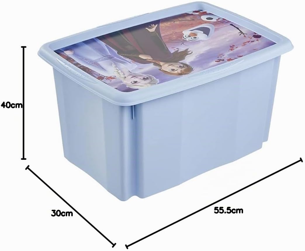 keeeper Frozen Aufbewahrungsbox mit Deckel, Dreh- und stapelbar, Für Kinder, 45 l, Paulina, Hellblau