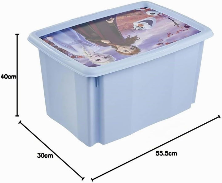 keeeper Frozen Aufbewahrungsbox mit Deckel, Dreh- und stapelbar, Für Kinder, 45 l, Paulina, Hellblau