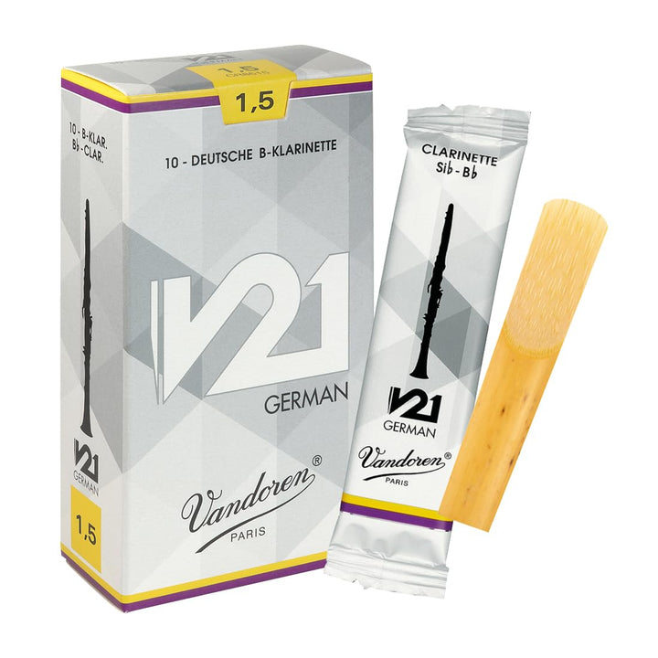 Vandoren CR8615 V21 German Klarinetten Blätter, 10 Einheiten Strength : 1.5, Strength : 1.5