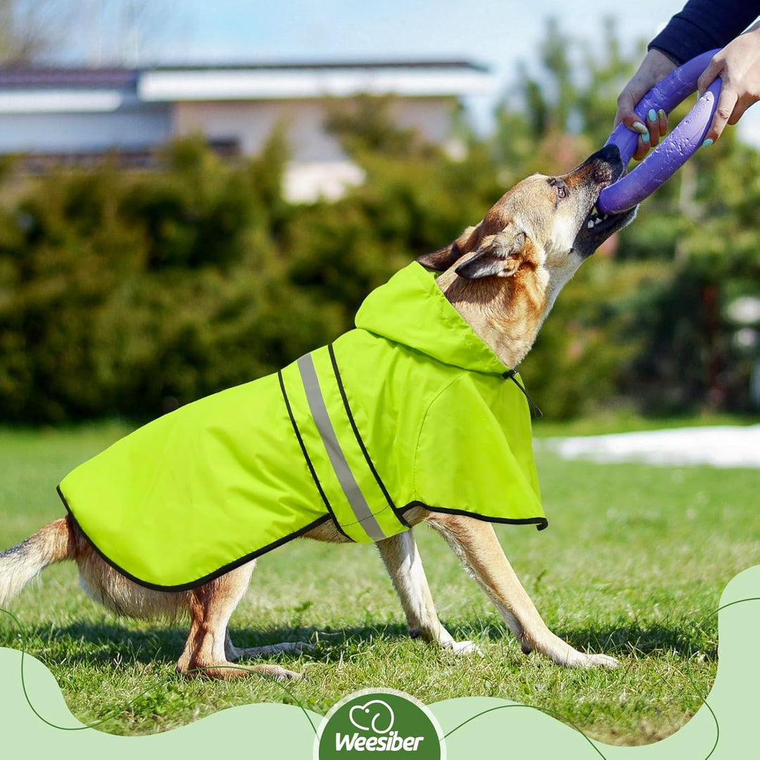 Weesiber Hunderegenmantel - Reflektierender Hund Regenmantel wasserdichte Regenjacke Hunde Verstellb