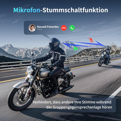 Fodsports M1-S Plus Motorrad Headset Bluetooth,Intercom Motorrad für 8 Motorräder Helm,Motorrad Komm