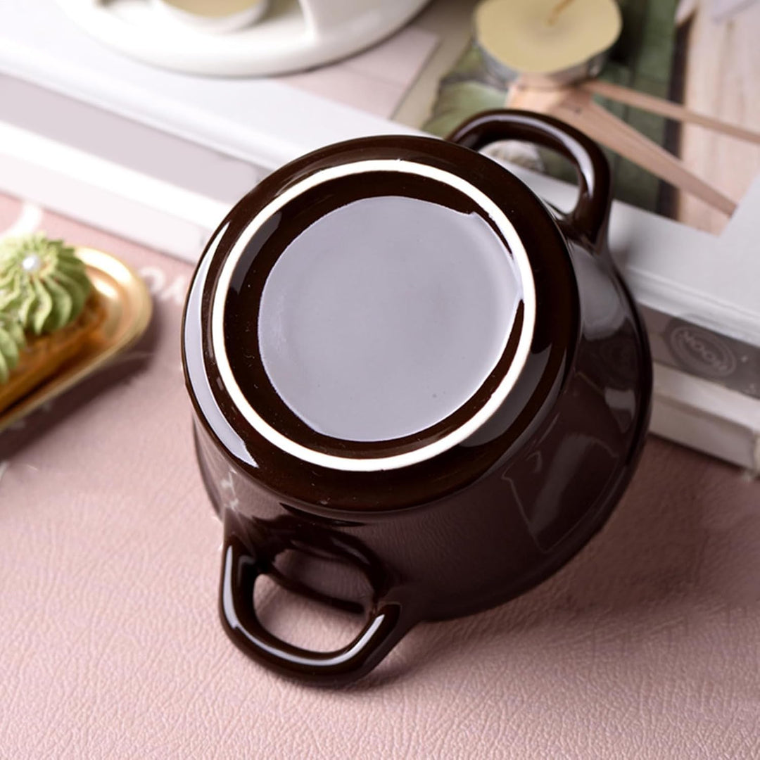 Keramike Schokofondue Tasse, 330ml, Butter Schokoladen Wärme Mit Gabeln, Schokobrunnen, Home Teelich