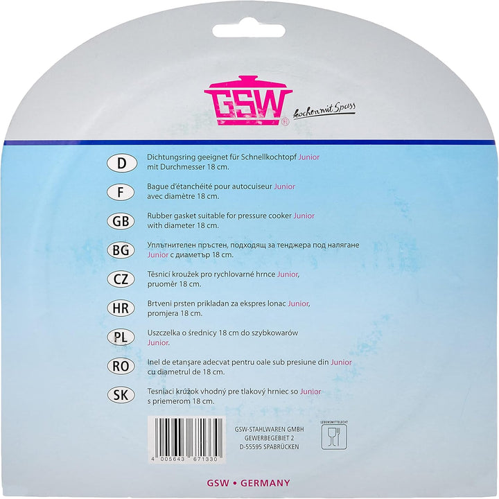 GSW 671330 Junior Dichtungsring 18cm, Silikon, Grau, 26 x 30 x 1,7 cm (Packung mit 2) Grau 26 x 30 x