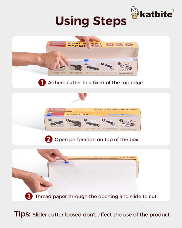 katbite Backpapier Rolle 38cm x 64m, Antihaft Pergament Papier (38 cm Breite - Rolle) 15in x 210ft -