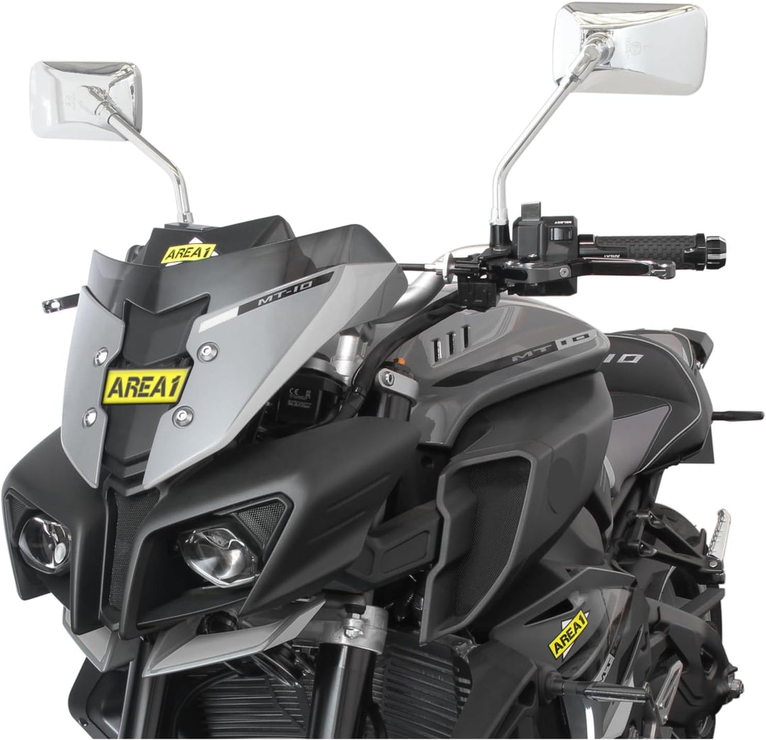 Area1 Universal Motorrad Rückspiegel Paar e-geprüft 2xM10 Rechtsgewinde + 5Adapter, Spiegel kompatib