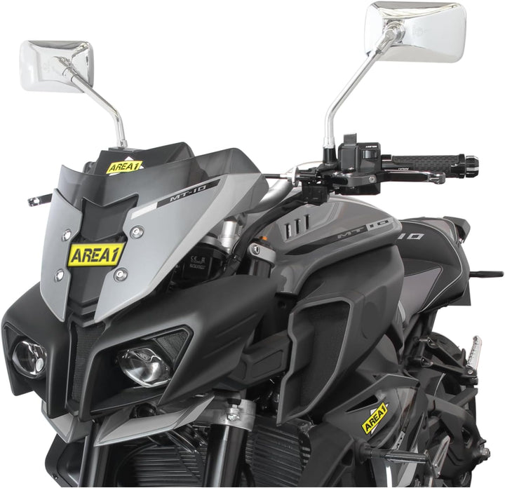 Area1 Universal Motorrad Rückspiegel Paar e-geprüft 2xM10 Rechtsgewinde + 5Adapter, Spiegel kompatib