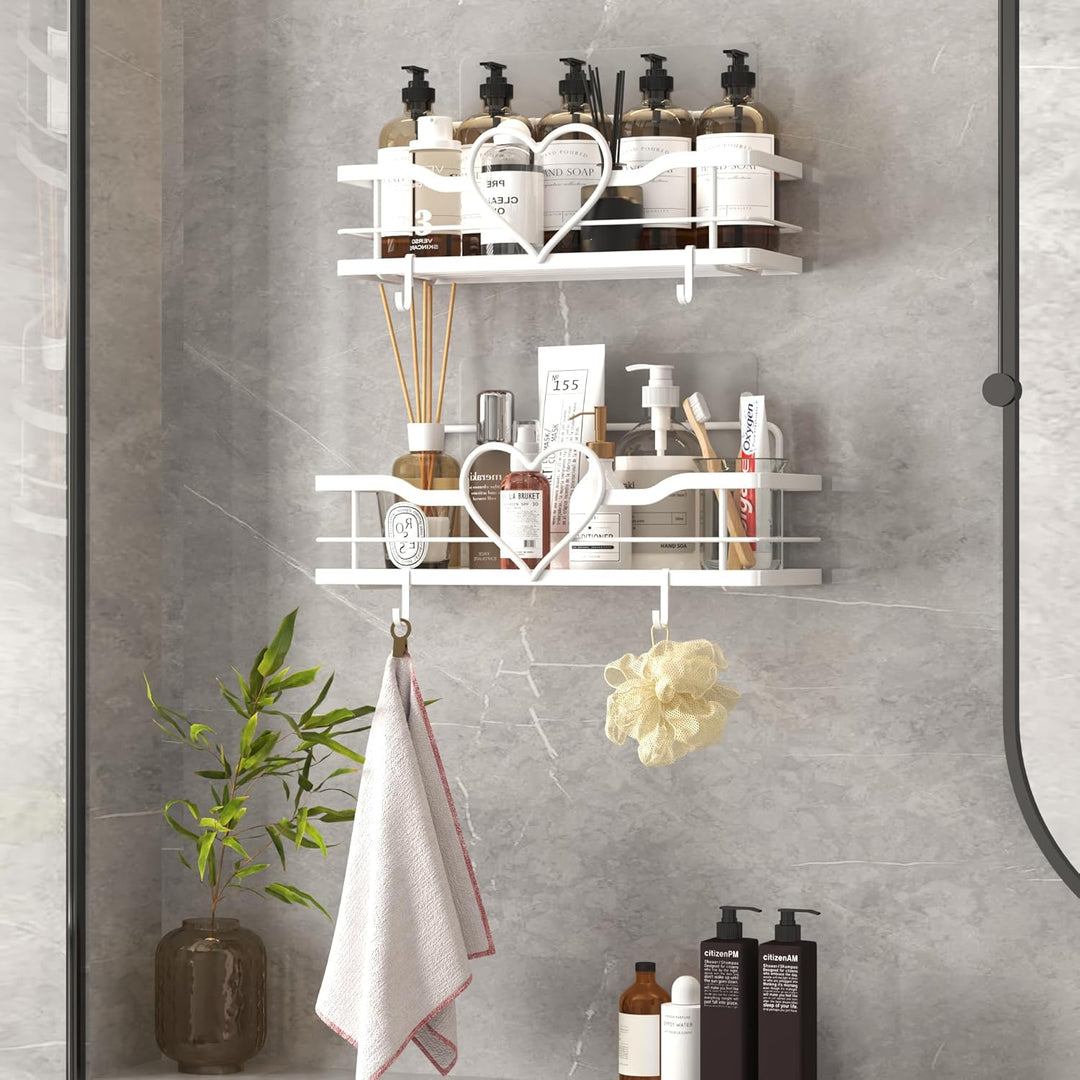 Duschablage ohne Bohren Badezimmer Organizer, Duschhalterung für Dusche, Badregal mit 4 abnehmbaren