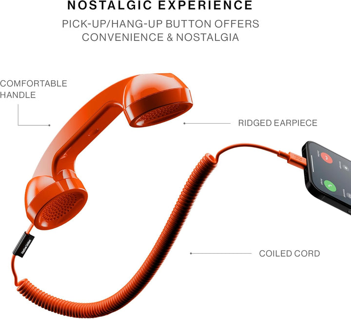 Native Union Pop Phone – Retro-Telefonhörer mit Mikrofon & Lautsprecher, USB-C für iPhone, iPad, Lap