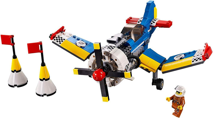 LEGO 31094 Creator Rennflugzeug, Hubschrauber oder Düsenjäger, 3-in-1 Bauset, Flugzeugsspielset mit