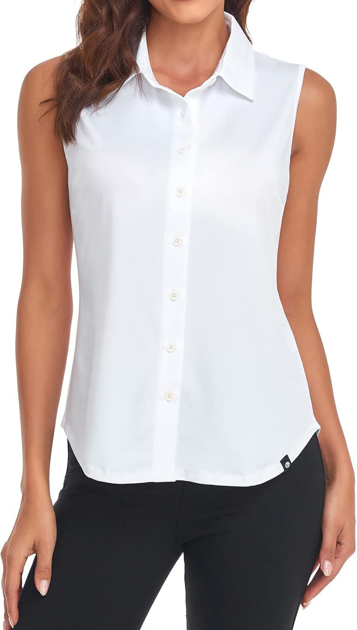 Soneven Bluse Damen Elegant Sport Tank Top mit Kragen Damen Ärmellos Poloshirt Golf Polo Sommer Ober