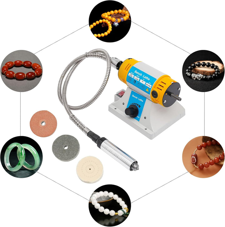 Poliermaschine Schmuck 320 W Elektrische Schleifmaschine Tischpolierer 800-10000 rpm Tisch Poliermas