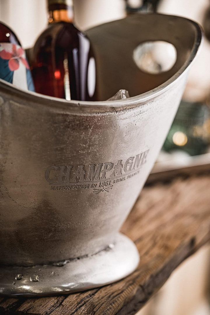 MichaelNoll Champagnerkühler Champagnerschale Flaschenkühler Sektkühler Weinkühler aus Metall, Party