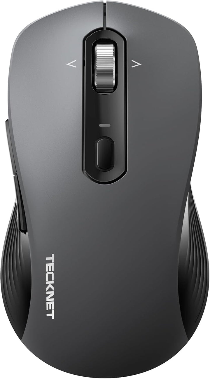 TECKNET Bluetooth Maus, Maus Kabellos (BT 5.0/3.0 + 2.4G), 4-Wege-Scrollrad Leise Funkmaus mit USB-A