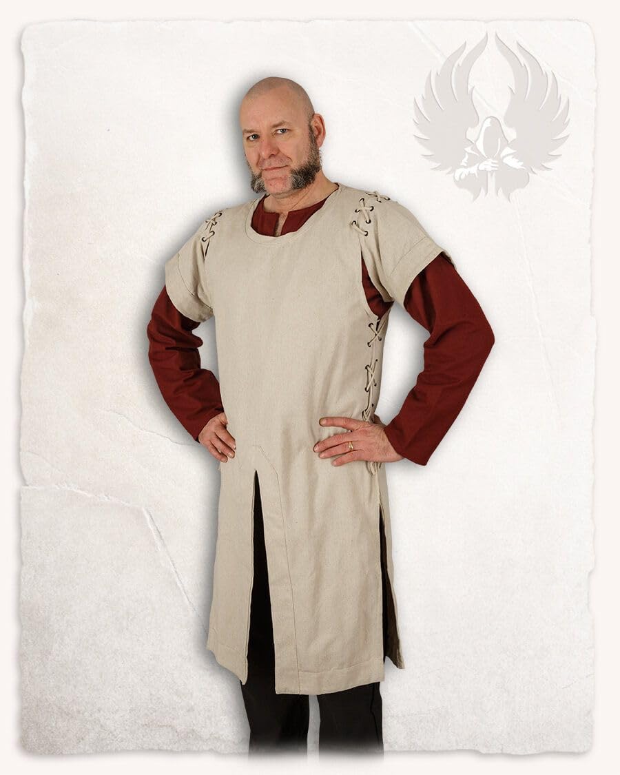 MYTHOLON Hermann Wappenrock Kampfrock Canvas, Natur, L, Mittelalter, LARP, Cosplay, Wikinger Natur L