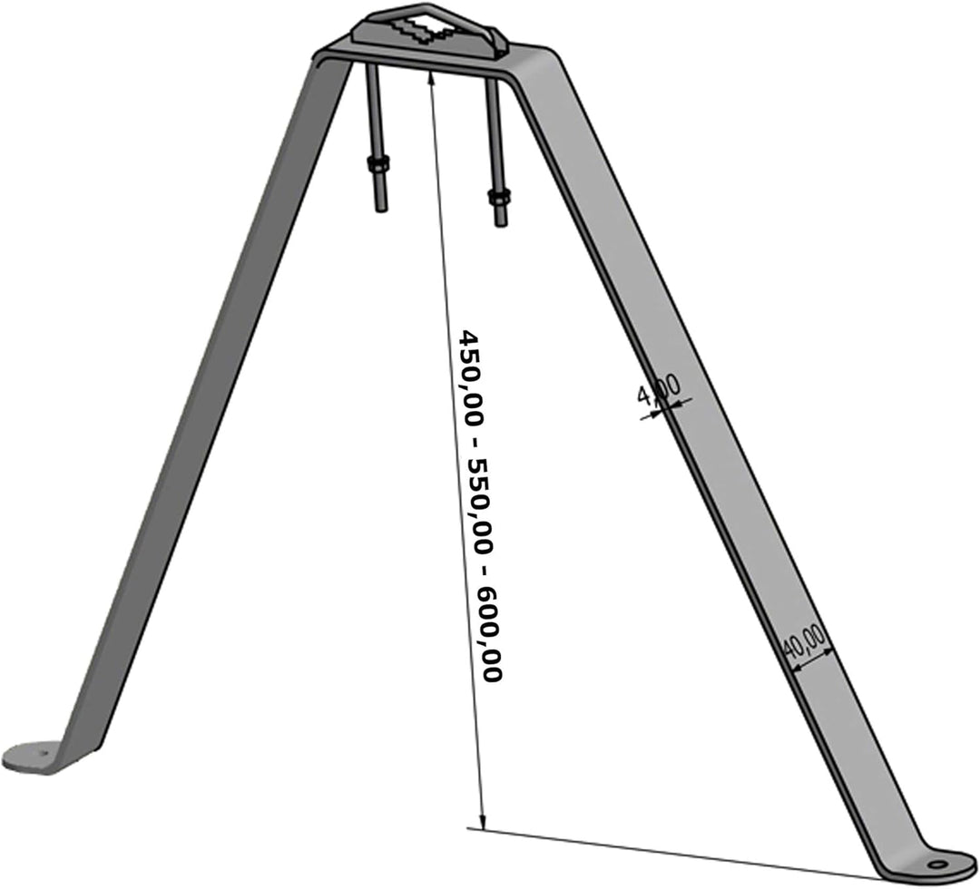 Wandbefestigung / Masthalterung aus hochwertigem Stahl variabel von 45 bis 60 cm - Mast- oder Stange