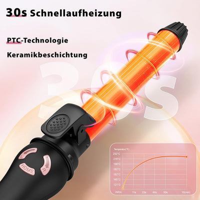 MESCOMB Lockenstab Automatisch - 25mm lockenstab kleine locken für alle Haartypen, schnelles und müh