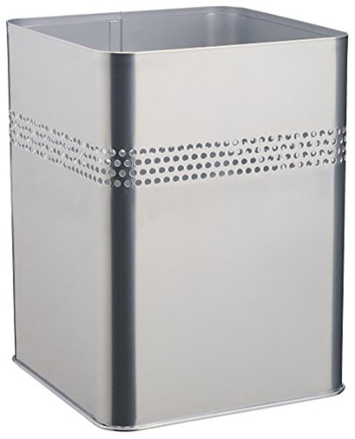 Durable Papierkorb Metall eckig 18,5 Liter, Perforation 30 mm, silber, 332023, silber