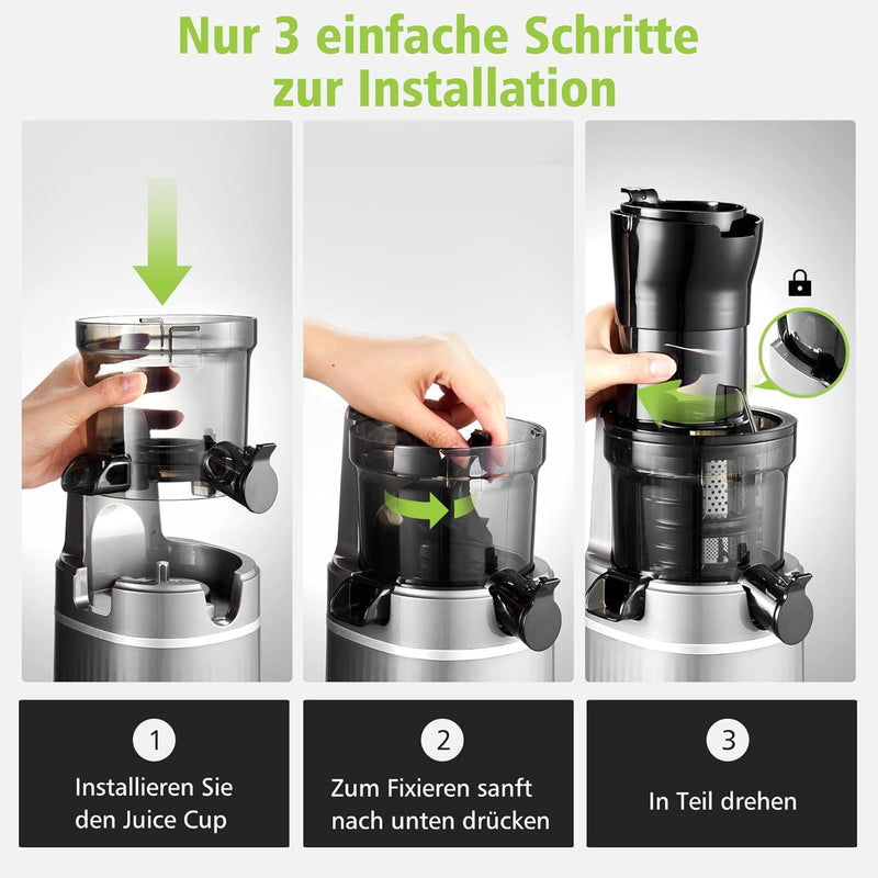 Entsafter AOBOSI-Slow Juicer mit Reverse Crush-Entsafter gemüse und obst testsieger mit Bürste und 2